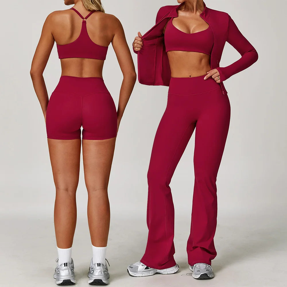 2/3PCS Yoga Suit Sports Set Gym Set Women Tracksuit Running Workout Clothes Long Sleeve Sports Bra Athletic Wear Yoga Clothing - ATFH