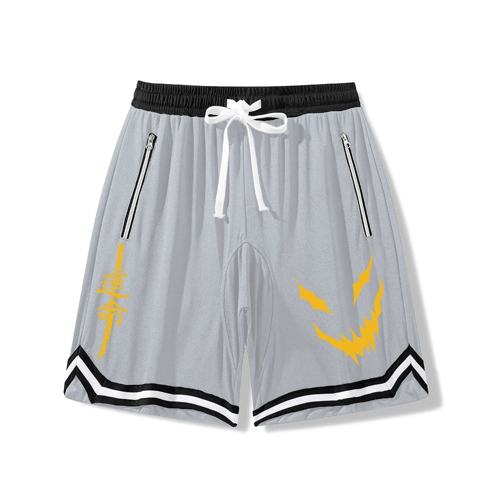 2026 New Men's Printed Sports Shorts Comfortable And Breathable Suitable For Daily Fitness Training Drawstring Adjustable Shorts