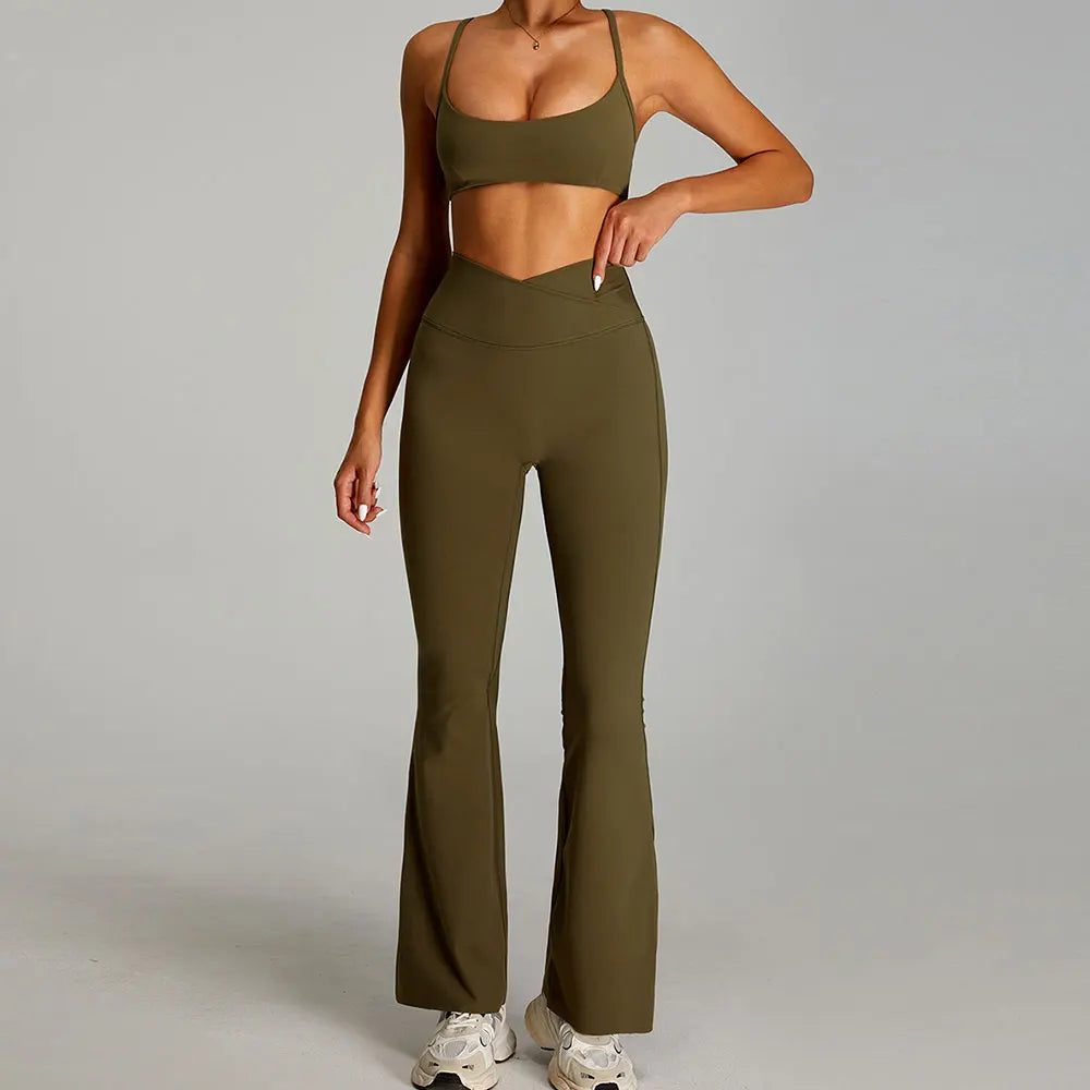 2 Pieces Sportswear Women Yoga Set Gym Clothes Sportswear Yoga Suits Fitness Set Tracksuits Sports Bra Gym Outfits Leggings - ATFH