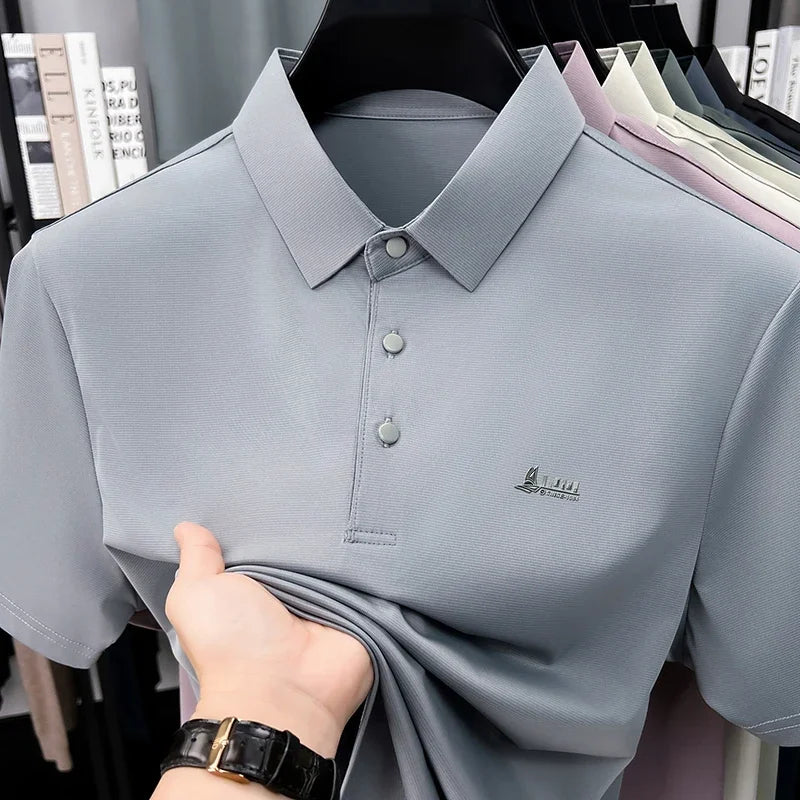 Men Breathable Polo Shirt Short Sleeve Casual Style For Men Perfect For Daily Work Travel Outdoor Leisure And Business Meetings