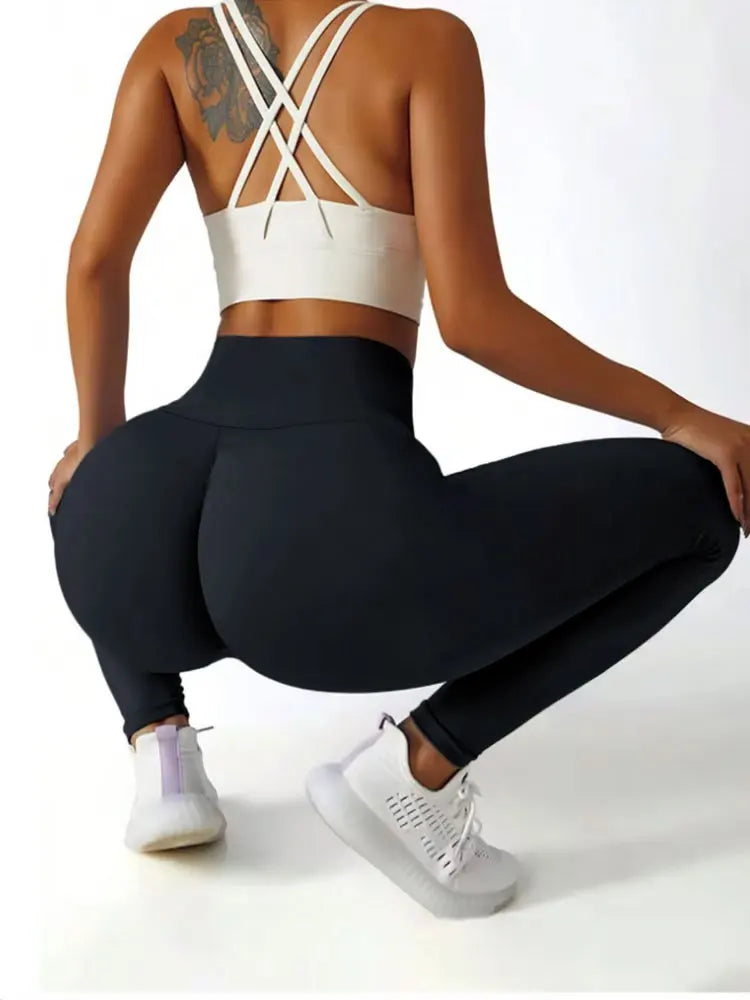High Waist Yoga Leggings Women Booty Lifting Push Up Sweatpants Fitness Running Hip Lift Yoga Pants Highly Elastic Gym Trousers - ATFH