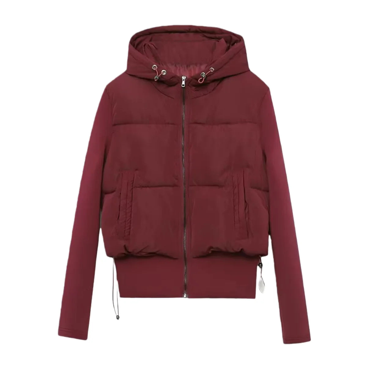 UNIZERA2025 autumn new women's casual fashion slim stretch fabric splicing cotton coat warm hooded cotton coat ATFH