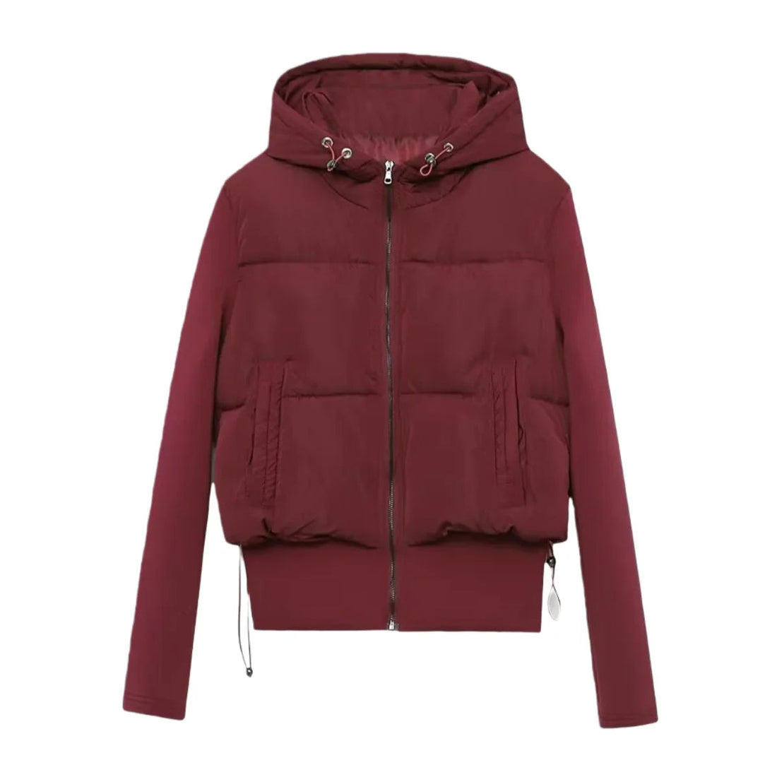 UNIZERA2025 autumn new women's casual fashion slim stretch fabric splicing cotton coat warm hooded cotton coat ATFH