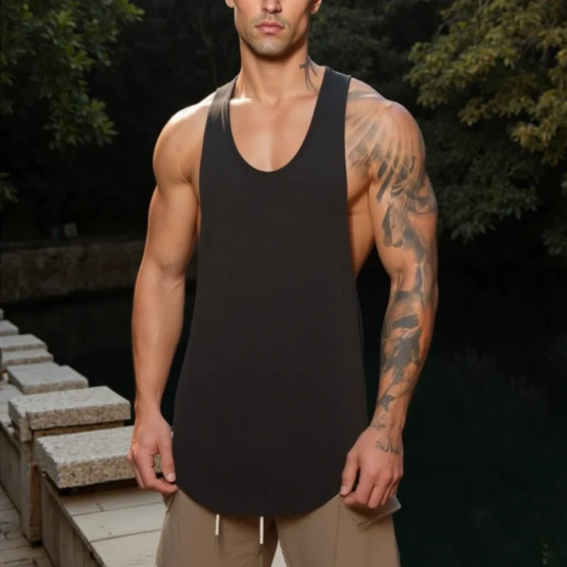 Brand Gym Clothing Fitness Men's Tank Tops Bodybuilding Stringer Summer Breathable Workout Singlets Cotton Sleeveless T Shirt