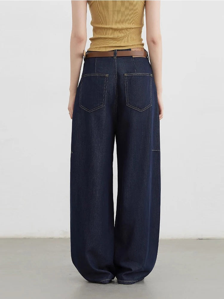 CHIC VEN Women's Jeans Loose Casual New High Waist Split Female Wide Leg Denim Pants  Spring Autumn 2025 ATFH