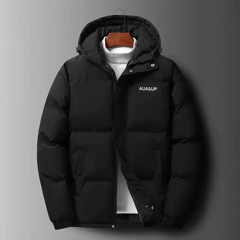 Winter Fashion Trend Windproof Thick Warm Cotton Jacket For Men's Casual Loose Sports Plus Large Size High-Quality Hooded Jacket