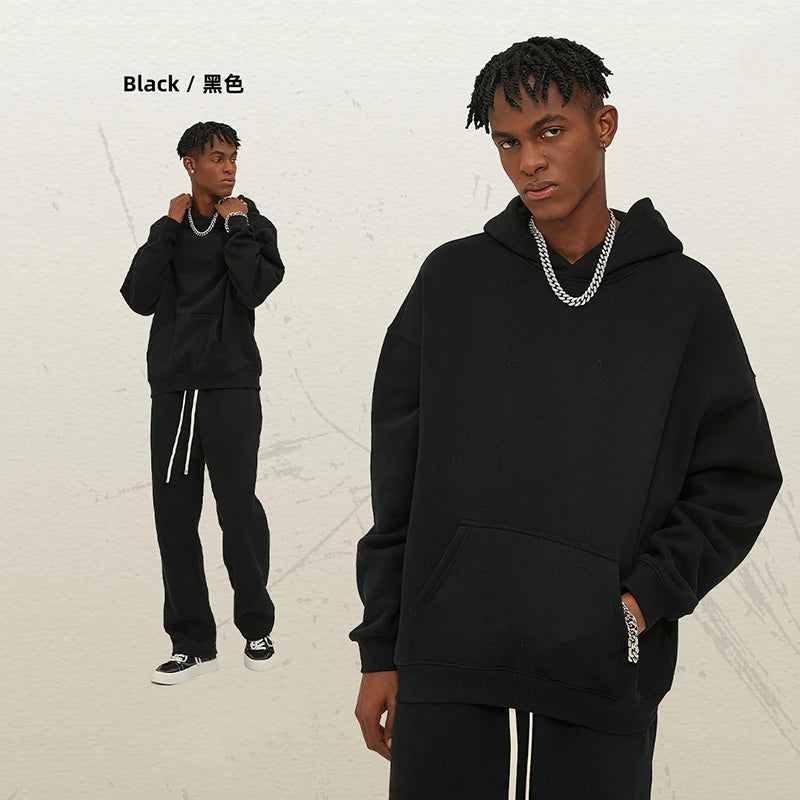 IEFB New Loose Fleece Trendy Hoodies Men Oversize Thickened Hooded Stylish Men's Sweatshirt 2026 Autumn Winter Pullover 9X1304 - ATFH