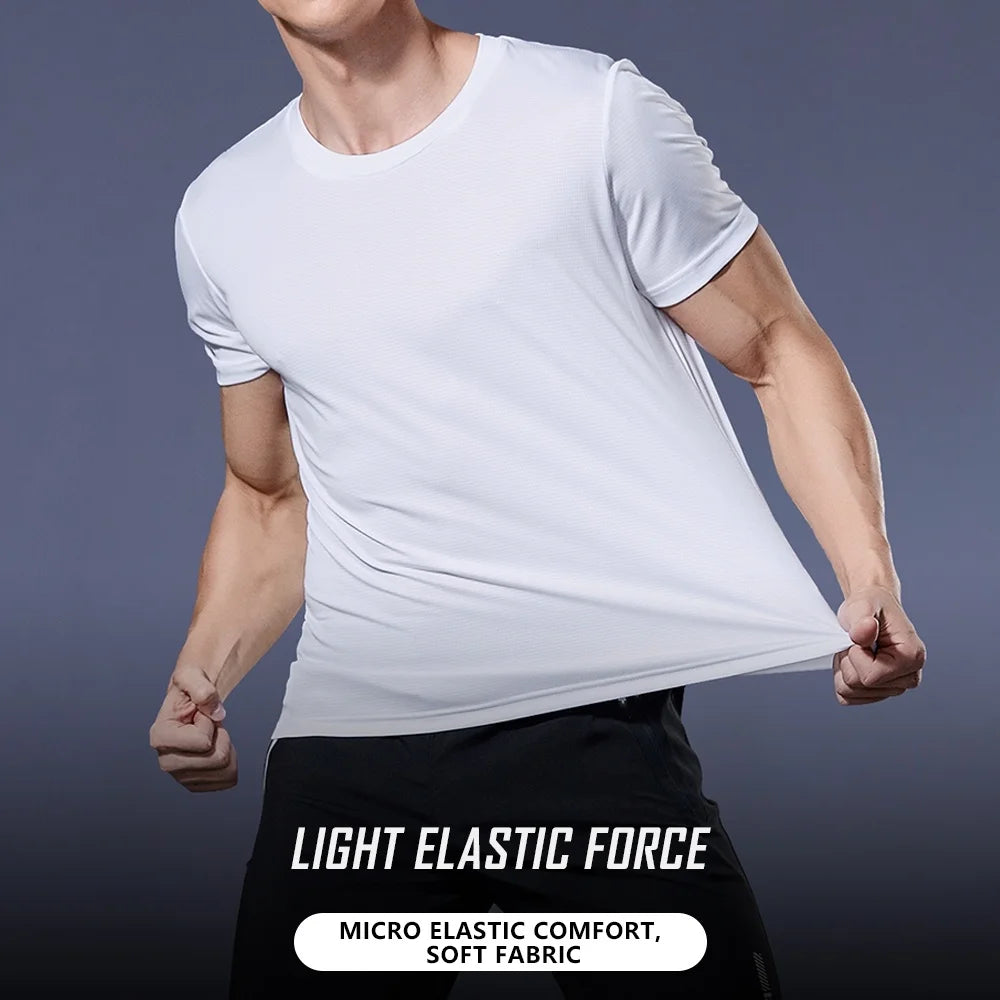 Men Training Fitness Shirts Quick Dry Gym T-Shirts Short Sleeve Sport Football T Shirt Exercise Top Football Jersey Sportswear