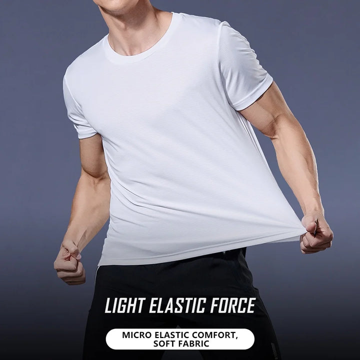 Men Training Fitness Shirts Quick Dry Gym T-Shirts Short Sleeve Sport Football T Shirt Exercise Top Football Jersey Sportswear