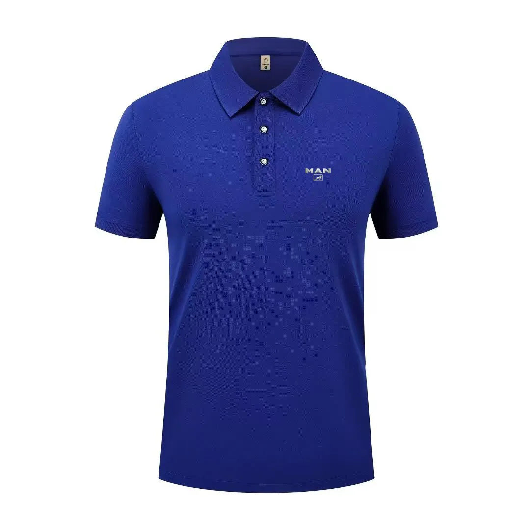 Summer casual sports fast short sleeved polo shirt solid color shirt bicycle set men's fitness set