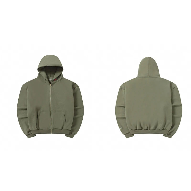 SZNX Kanye West Same Style American Street Loose Men Women Couple Kanye Collection Letter Print Zip Up Hoodie - ATFH