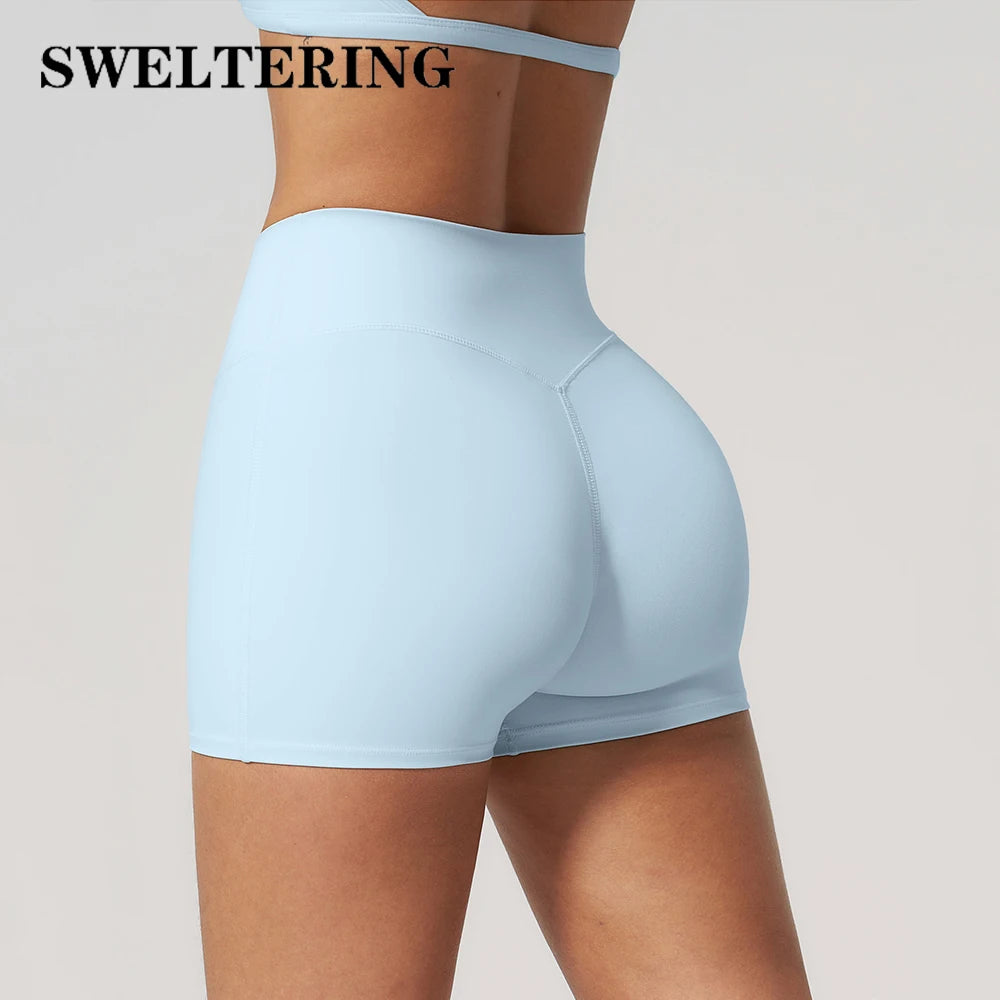 High Waist Yoga Shorts Women's Summer Breathable Sports Fitness Shorts Running Cycling Shorts Female Workout Gym Short Tights