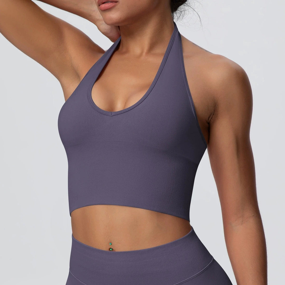 Seamless Sports Bra Gym Top Women Fitness Halter Yoga Bras Gym Crop Top Shockproof Breathable Running Workout Sports Underwear - ATFH