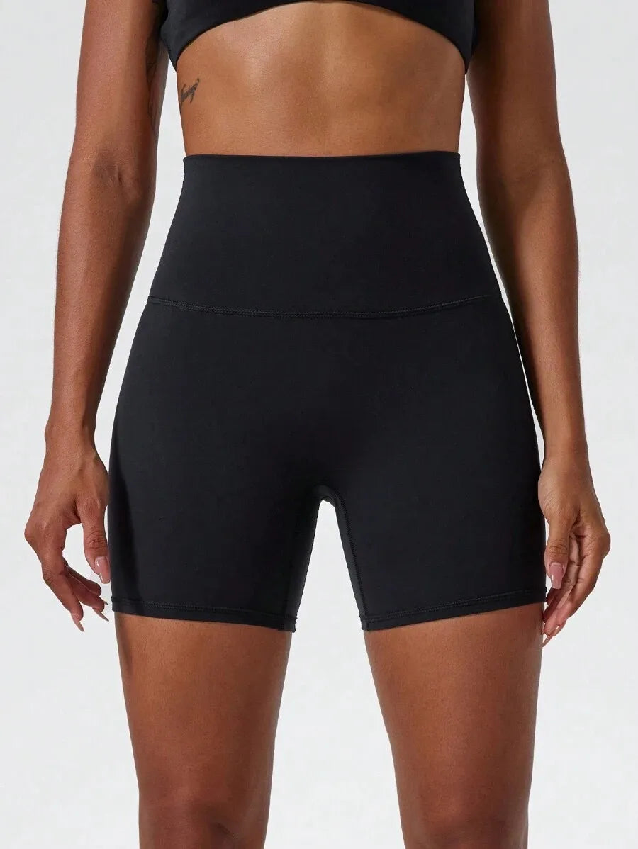 Women'S High-Waisted Stretchy Shorts - Slimming Summer Workout Shorts, Sexy Butt-Lifting Design, Casual and Versatile Style, Bla