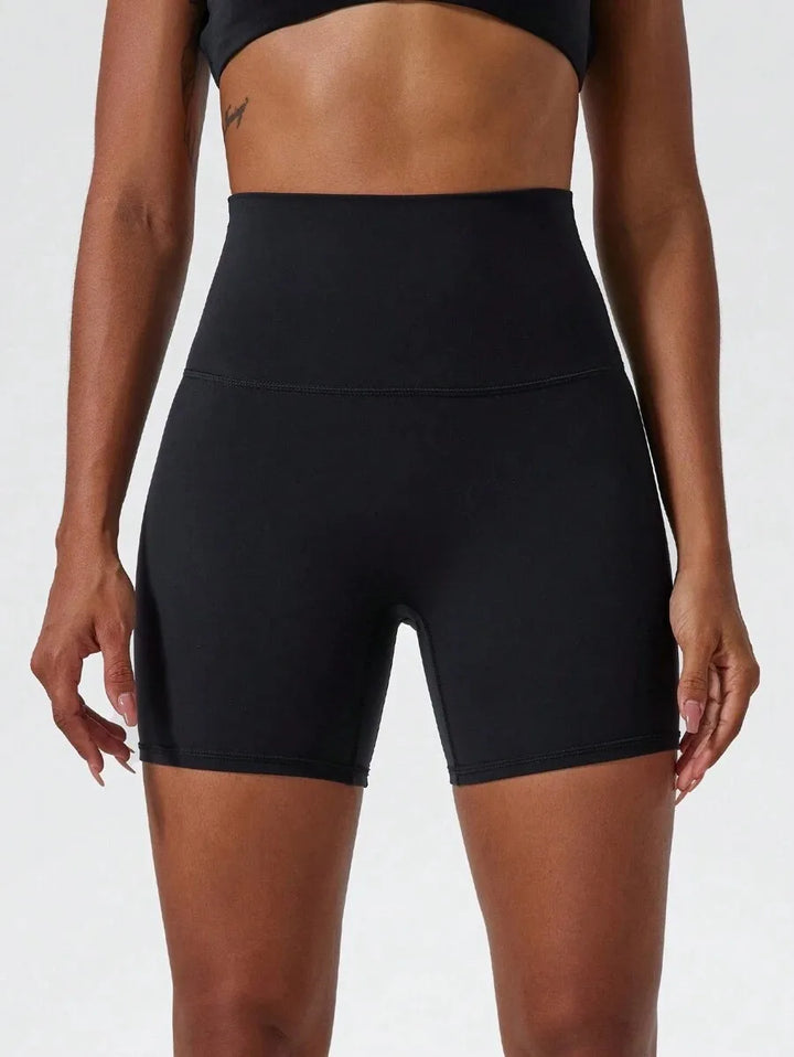 Women'S High-Waisted Stretchy Shorts - Slimming Summer Workout Shorts, Sexy Butt-Lifting Design, Casual and Versatile Style, Bla