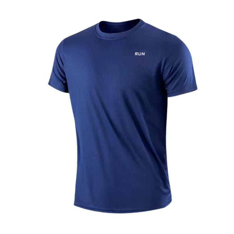 Summer Ice Silk Lightweigh Men's Short Sleeve Solid Color Crew Neck Half Sleeve T-Shirt Quickdry Thin Top Bottom Slim Underwear