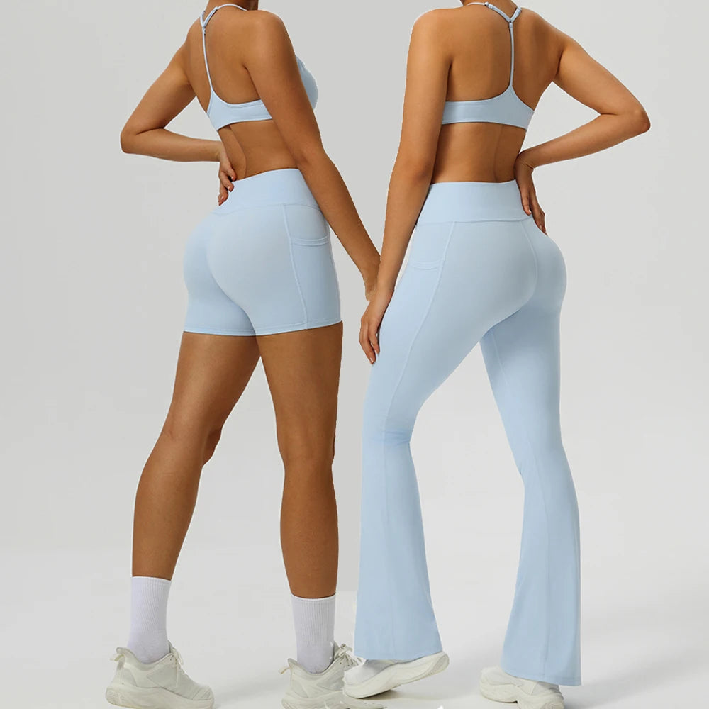 Yoga Set 2 Pieces Sports Outfits Women Clothes Fitness Tracksuit Gym Legging Workout Training Female Bra Yoga Suit Sportswear - ATFH