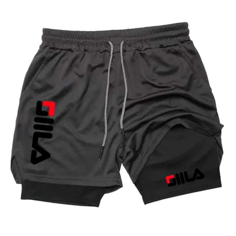 2026 Men's Fashion Double Layer Athletic Shorts Sports Shorts, Double Layer Quick Dry Basketball Muscle Gym