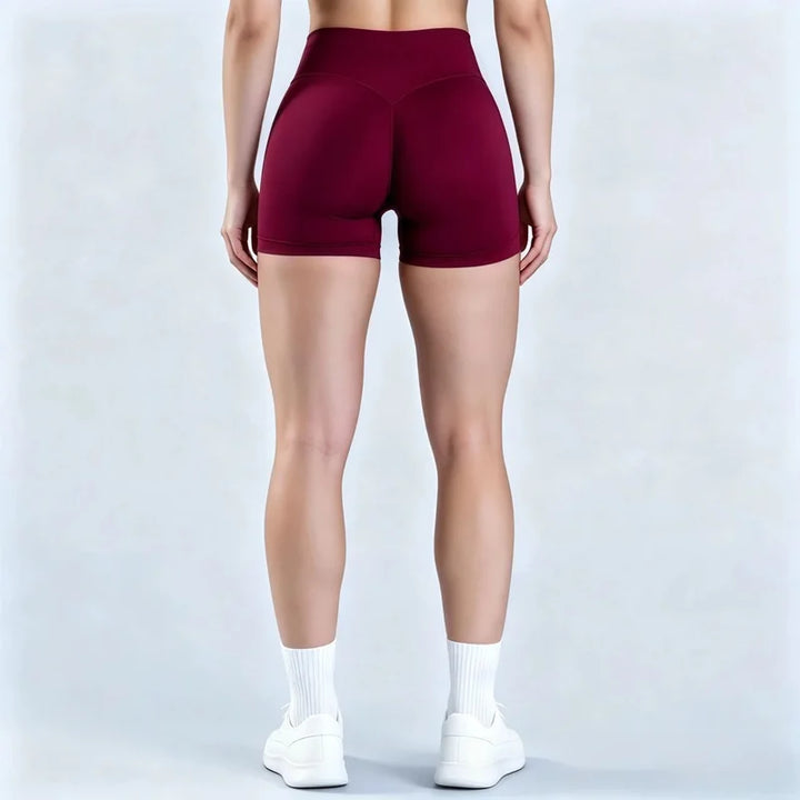 HISTELLO Impact Shorts Women Gym Workout Clothing Low Ribbed Band Sports Yoga Short Pants Seamless Butt Lift Running Leggings