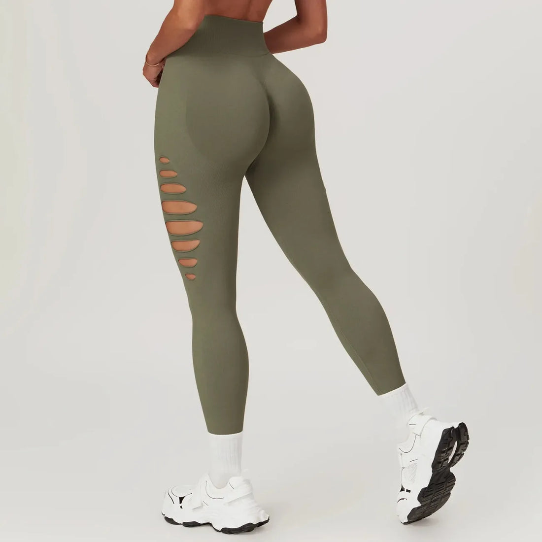 2026 Hollowed Out Seamless Yoga Pants for Women Sexy High Waist Push Up Gym Workout Tights Running Fitness Sports Leggings - ATFH