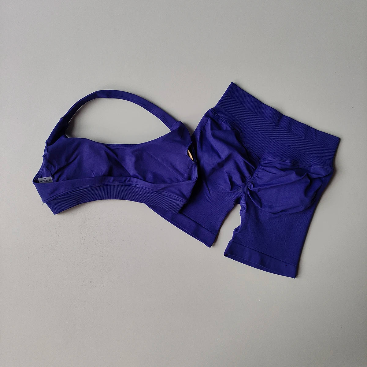 2 Pieces Yoga Suit for Women Seamless Fitness Gym Clothes Halter Sports Bra Matching Impact Shorts Workout Sets Gym Outfit - ATFH