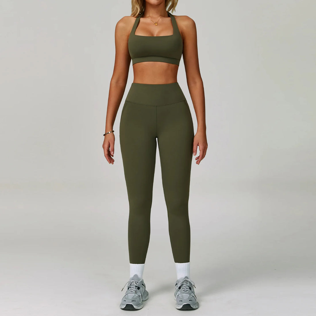 2 Piece Set Women's Tracksuit Fitness Clothes Yoga Sets Sportswear Workout Bra High Waist Leggings Set Gym Clothing Sports Suits - ATFH