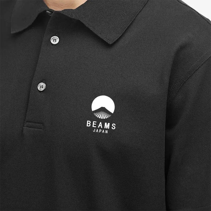 Fuji Mountain Embroider Logo Summer Men Women Same Polo Shirt Korean Style High-quality T-shirt Cotton Short Sleeve Tees Top