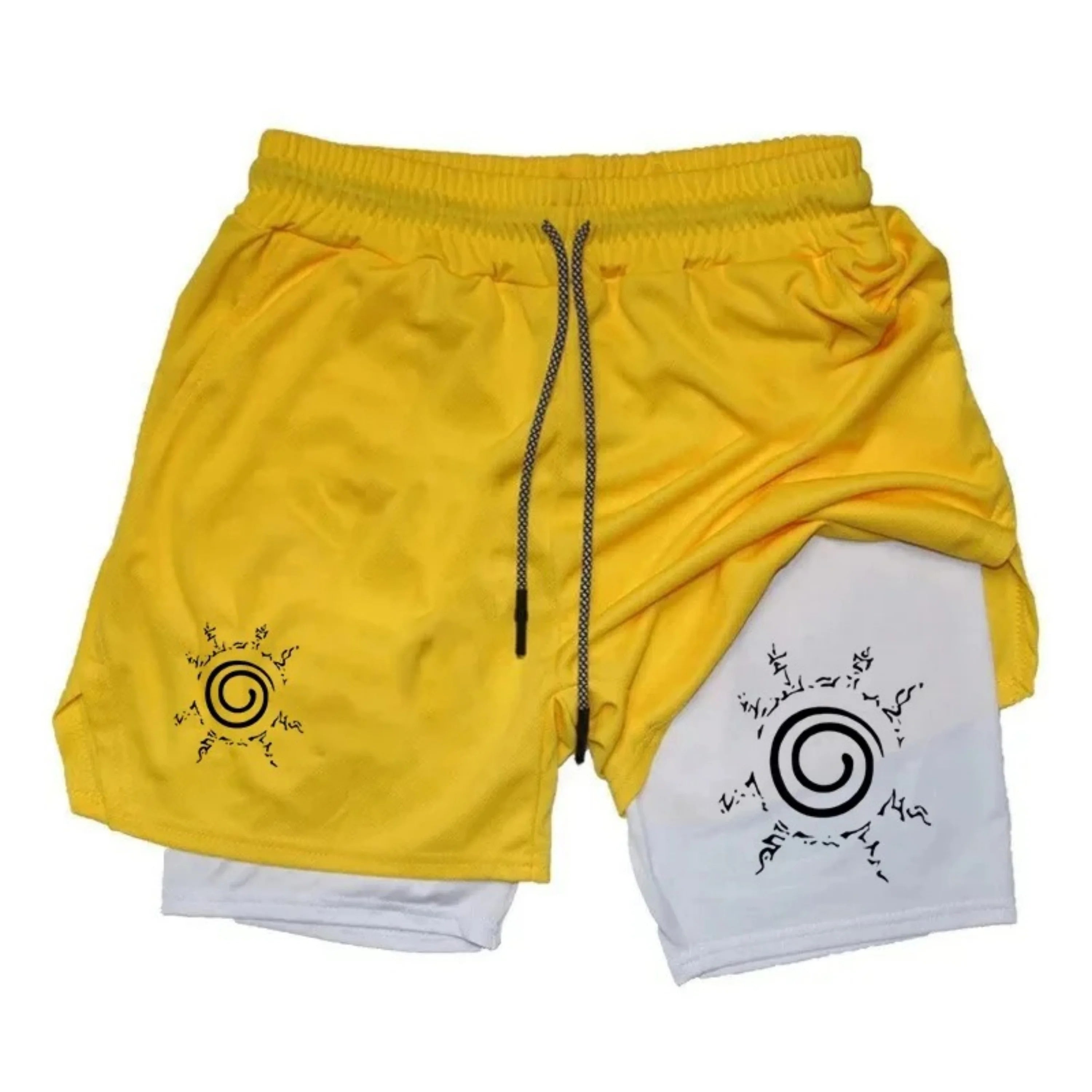 "Naruto" anime - Men's gym sports shorts - Quick dry-clean sports pants for running - Dual-purpose shorts for fitness training a