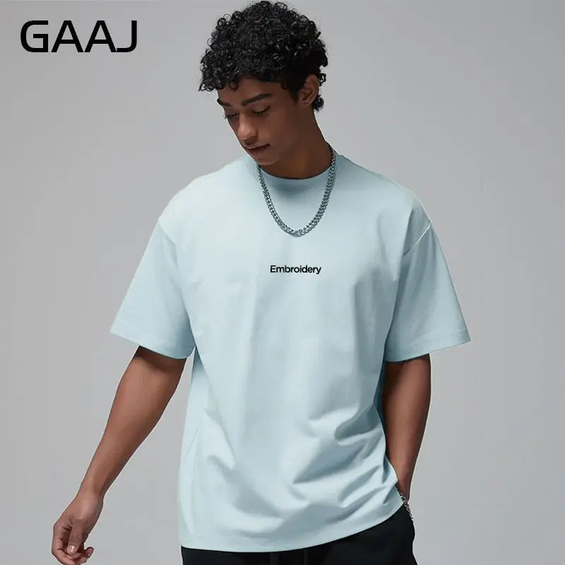 Embroidery Custom Premium T shirt 230gsm 100% Cotton,DIY Customize Text Logo Tee,Dropshipping Fashion Brand Men Women Clothing ATFH