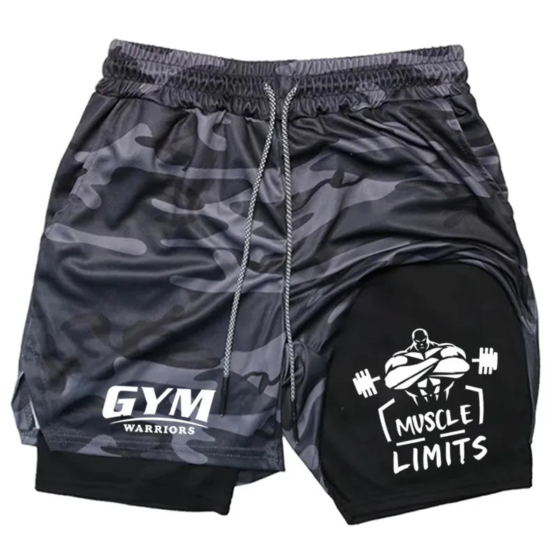 2-in-1 Men's Performance Shorts New Sports Quick Drying with Pocket Comprehensive Summer Gym Fitness Running Short wx193