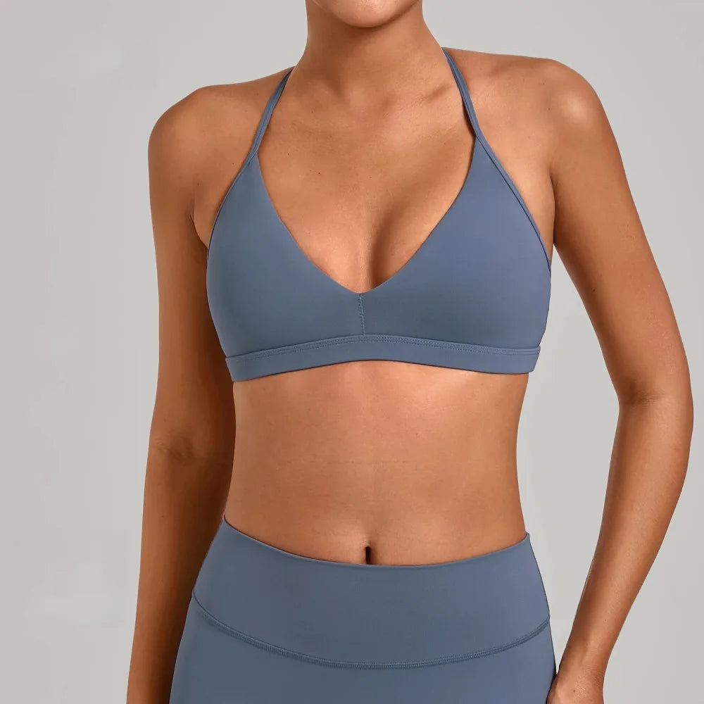 Gym Workout Fitness Top Adjustable Strap Yoga Bras Hollow Out Back Versatile Sports Bra Fitness Running Sports Bra for Women - ATFH