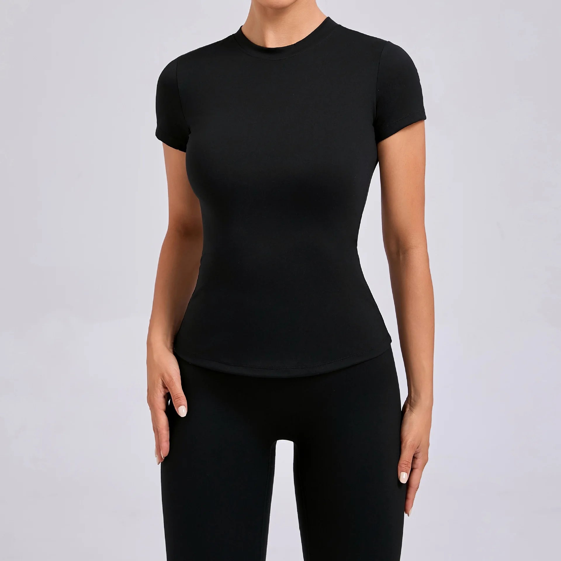 Gym Workout Women's Versatile T-shirt Short Sleeve No Padding Workout Top Outdoor Running Fitness Sports Short Sleeve Sportswear - ATFH