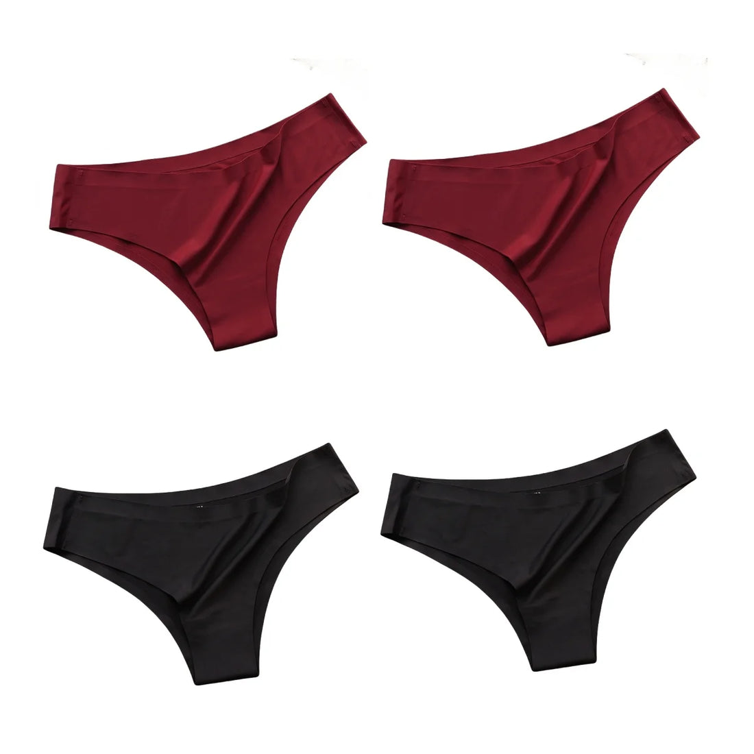 4Pcs/Set Women Ice Silk Panties Low Rise Briefs Soft Brazilian Panties Smooth Underwear Stretch Underpants Sexy Lingerie M-XL