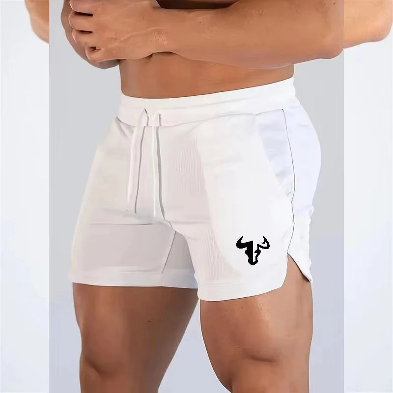 New summer fitness shorts, men's casual pants, breathable mesh fitness pants, running shorts