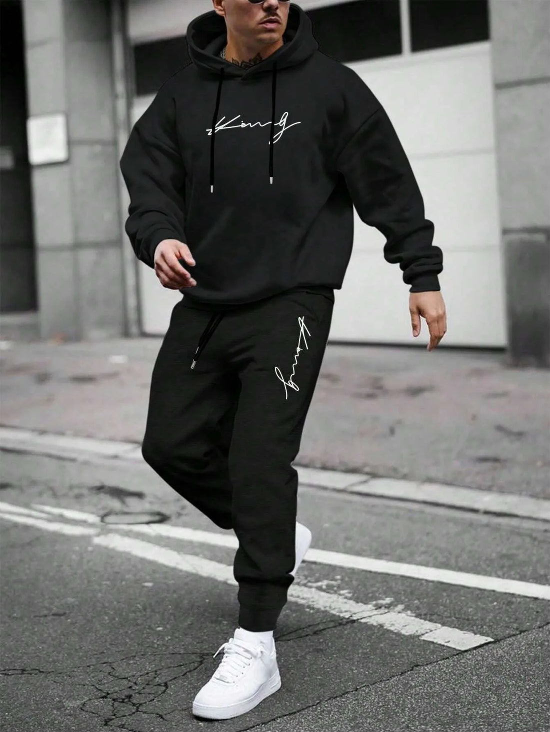 2026 Spring and autumn two-piece men's drawstring women's sports set hooded set quality comfortable casual pullover fashion - ATFH