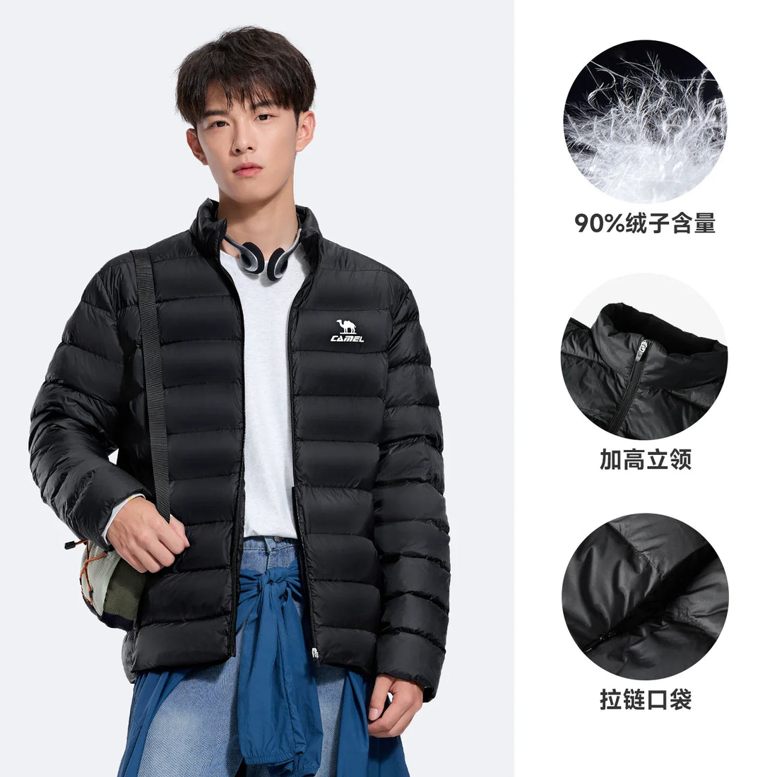 GOLDEN CAMEL Down Jackets Men and Women Winter Coats Lightweight Trendy Fleece Hiking Jackets for Men 2024 Winter New Clothing