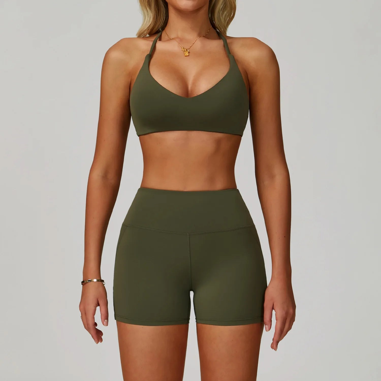 Hearuisavy Women's Running Comfort 2Pcs Sports Pants Set High Waist Push Up Workour Sportswear Casual Cycling Jogging Yoga Bras - ATFH