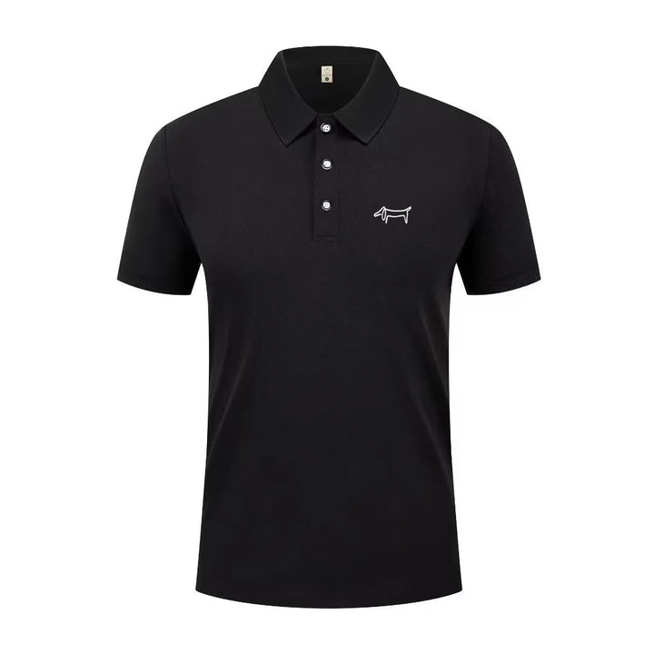 High end luxury men's new T-shirt collar button letter print European style summer hot selling casual sports men's clothing