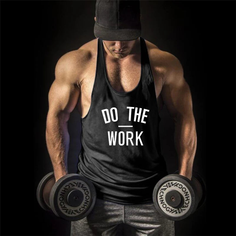 Y Back Cotton Gym Tank Tops Men Sleeveless Tanktops For Men Bodybuilding Clothing Undershirt Fitness Stringer Vest