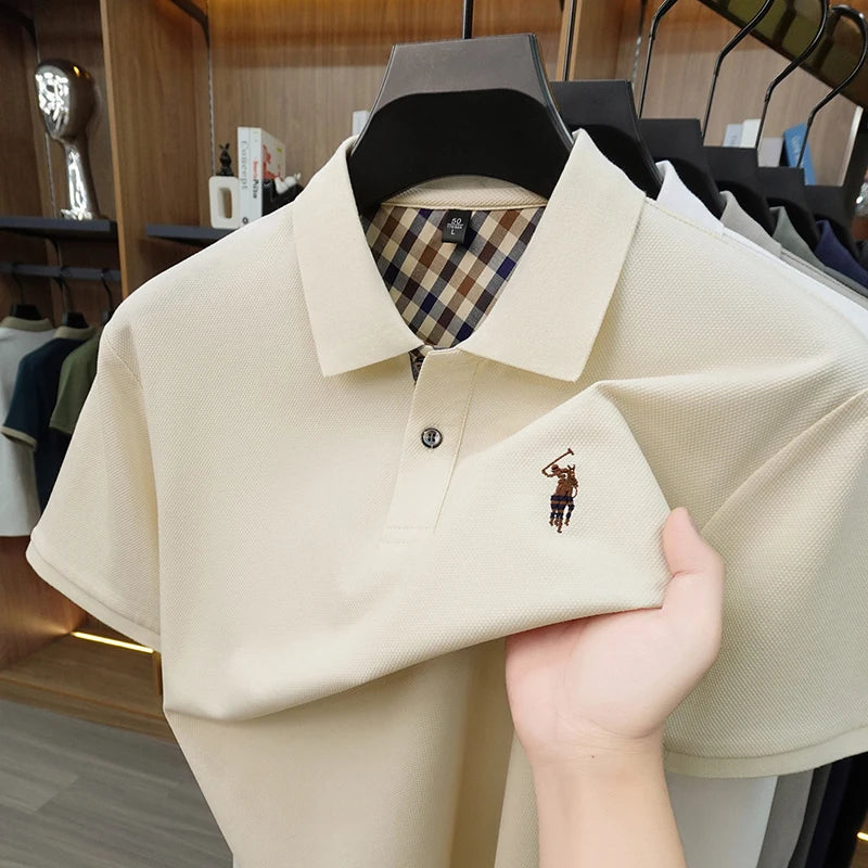2026 New High End Men's Polo Top Summer Men's Style Fashionable and Comfortable Collar Breathable Top Trendy