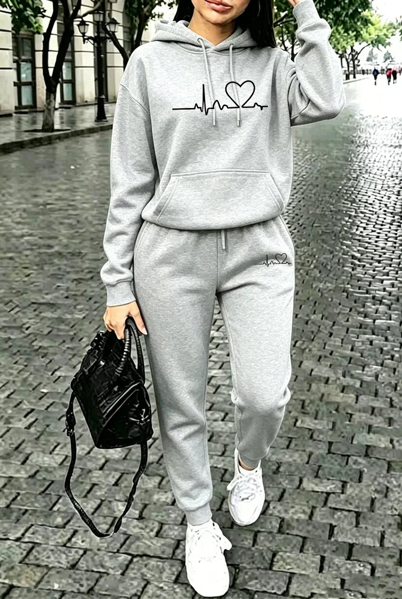 Fashion Womens Outfits 2026 Casual Hooded Sweatshirt Sportswear Outdoors Sports Jogging Clothing Daily Single Item Hoodie Pants