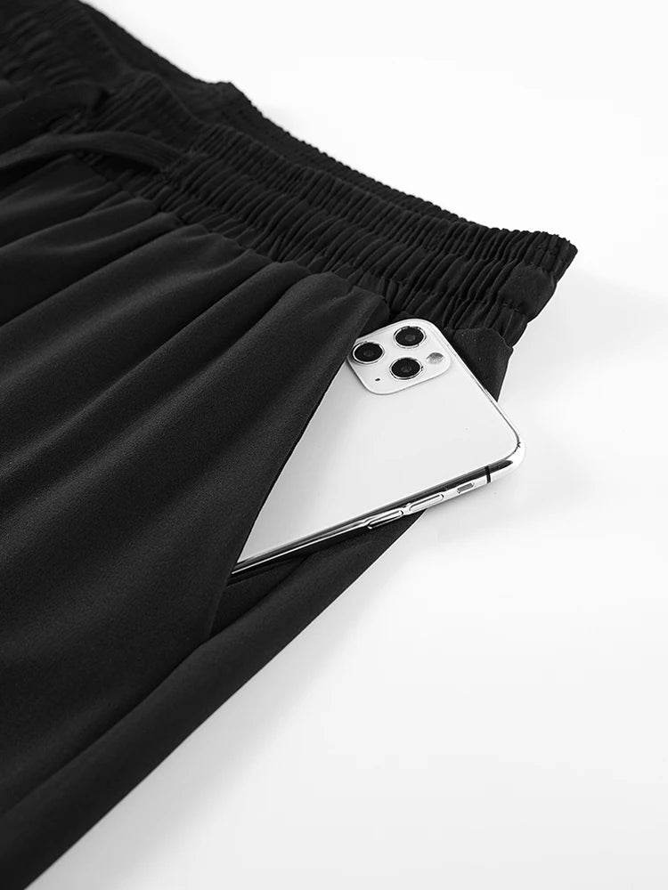 New Men's Casual Elastic Waist Pants Versatile Comfortable Fit Long Trousers