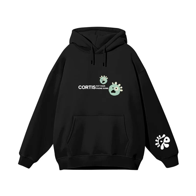 CORTIS 2026 Cartoon Monster Print Hoodie Unisex Y2K Hip Hop Pullover Sweatshirt Loose Streetwear Hooded Tops For Men Women
