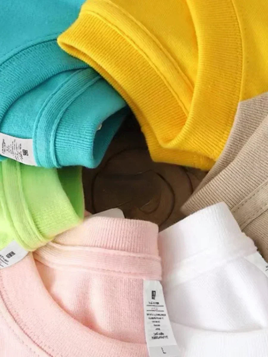 Bornladies Summer 100% Cotton Women's T-shirt Bottoming Basic Fashionable Solid Lady Short Sleeve Loose Tops Shirts 230g/㎡ Tops - ATFH