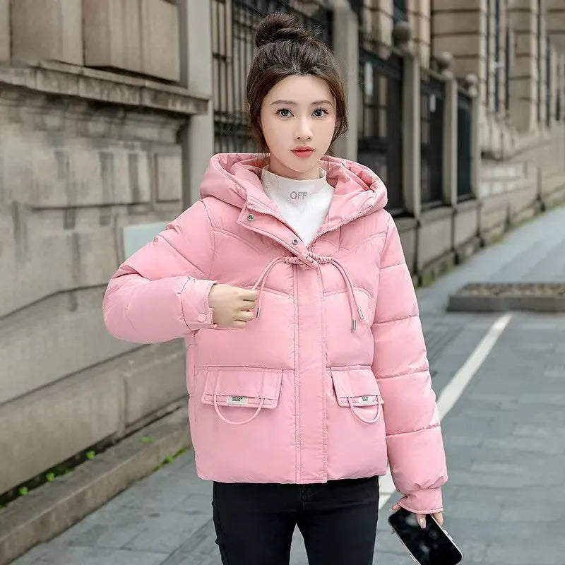 Winter Jacket Women Parkas 2025 New Korean Down Cotton Short Jackets Coat Female Casual Tops All-match Parka Ladies Outerwear ATFH