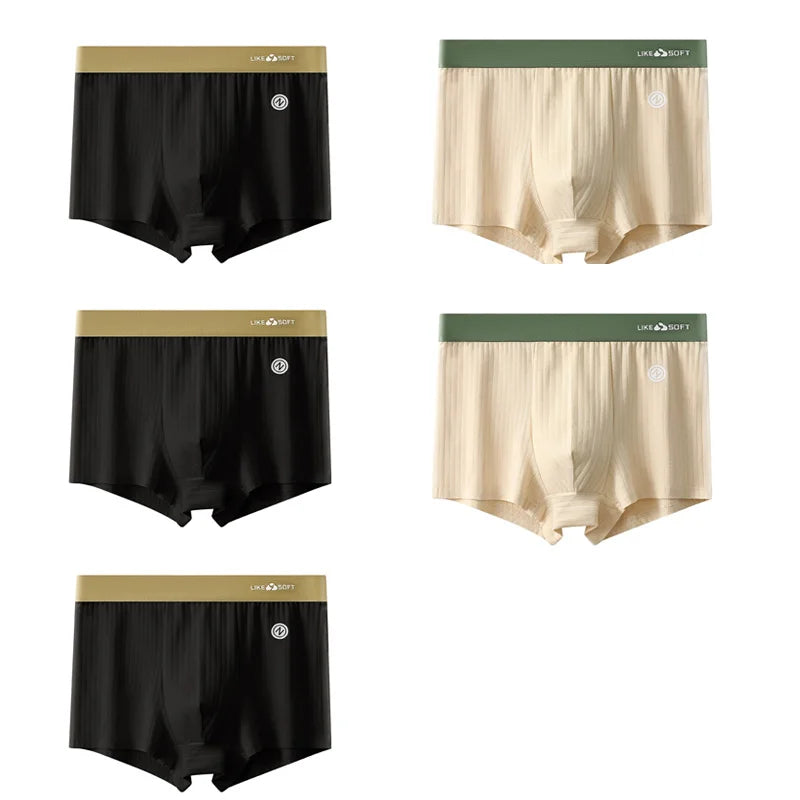5 Pcs Men's Striped Funny Boxer Shorts Underwear Sexy Underpants Man Male Homme U Convex Shorts Lingerie Boxershorts  Panties