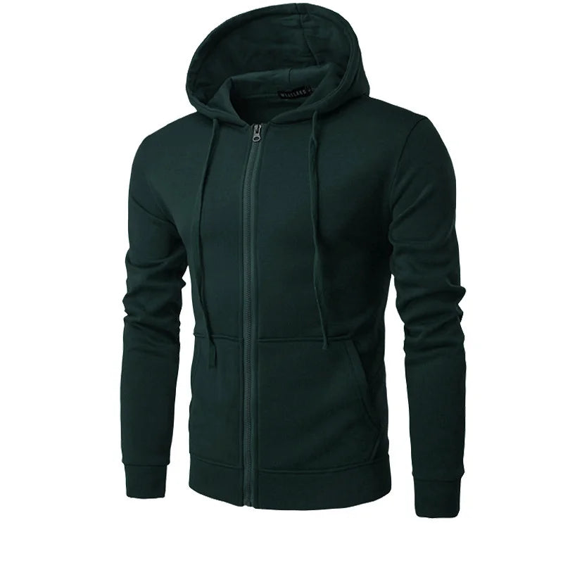 spring autumn Men Sweatshirts Long Sleeve Hoodie Zipper cardigan Male/woman Hoodies Sweatshirt Slim Fit Hoodie Male Clothing - ATFH