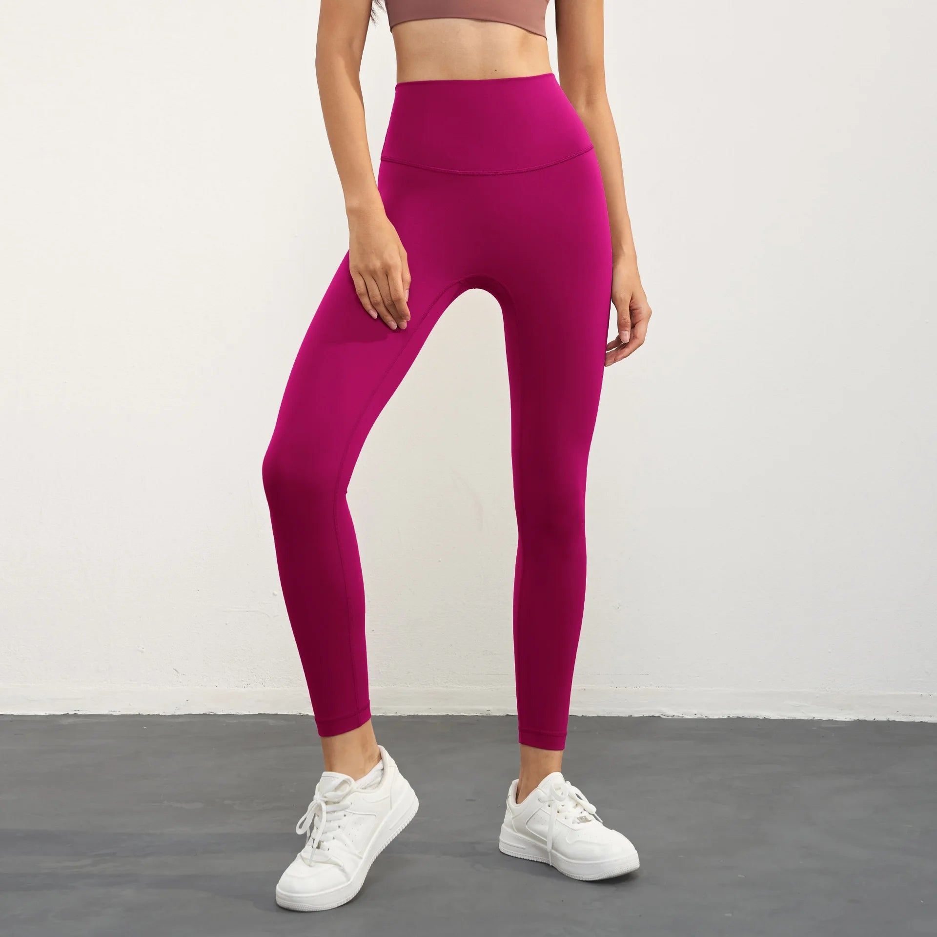 Solid Color High Waist Yoga Legging Athletic soft Women Sport Pant Tight Butter Gym Comprehensive Training Jog Back Waist Pocket - ATFH