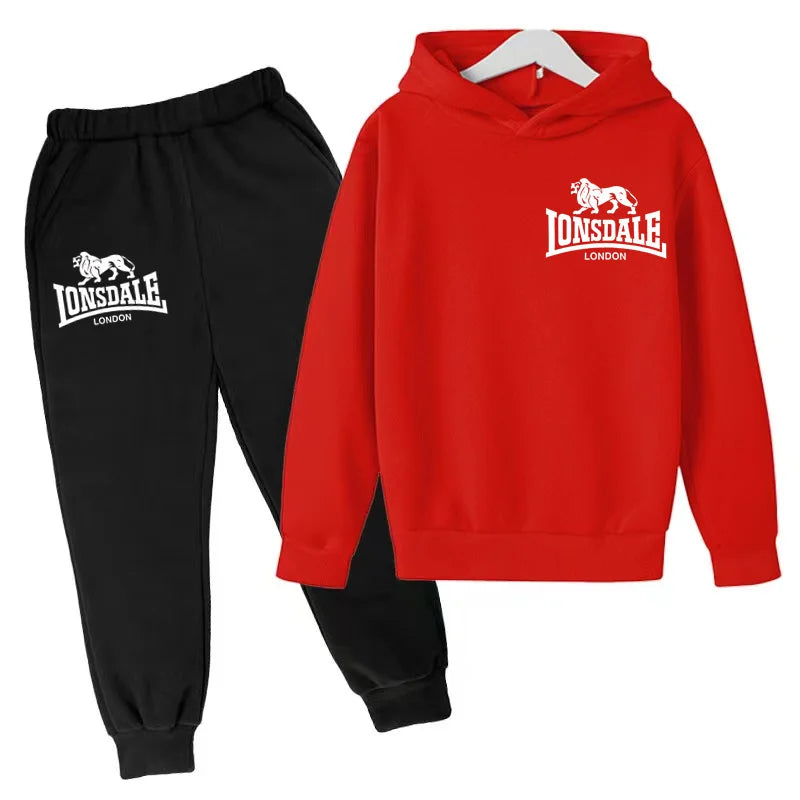 Kids Fashion Hoodie Boys Lion Print Tracksuit Girls Toddler Coat 3-12Y Top+pants 2P Clothing Charming Casual Sports Jogging Set - ATFH