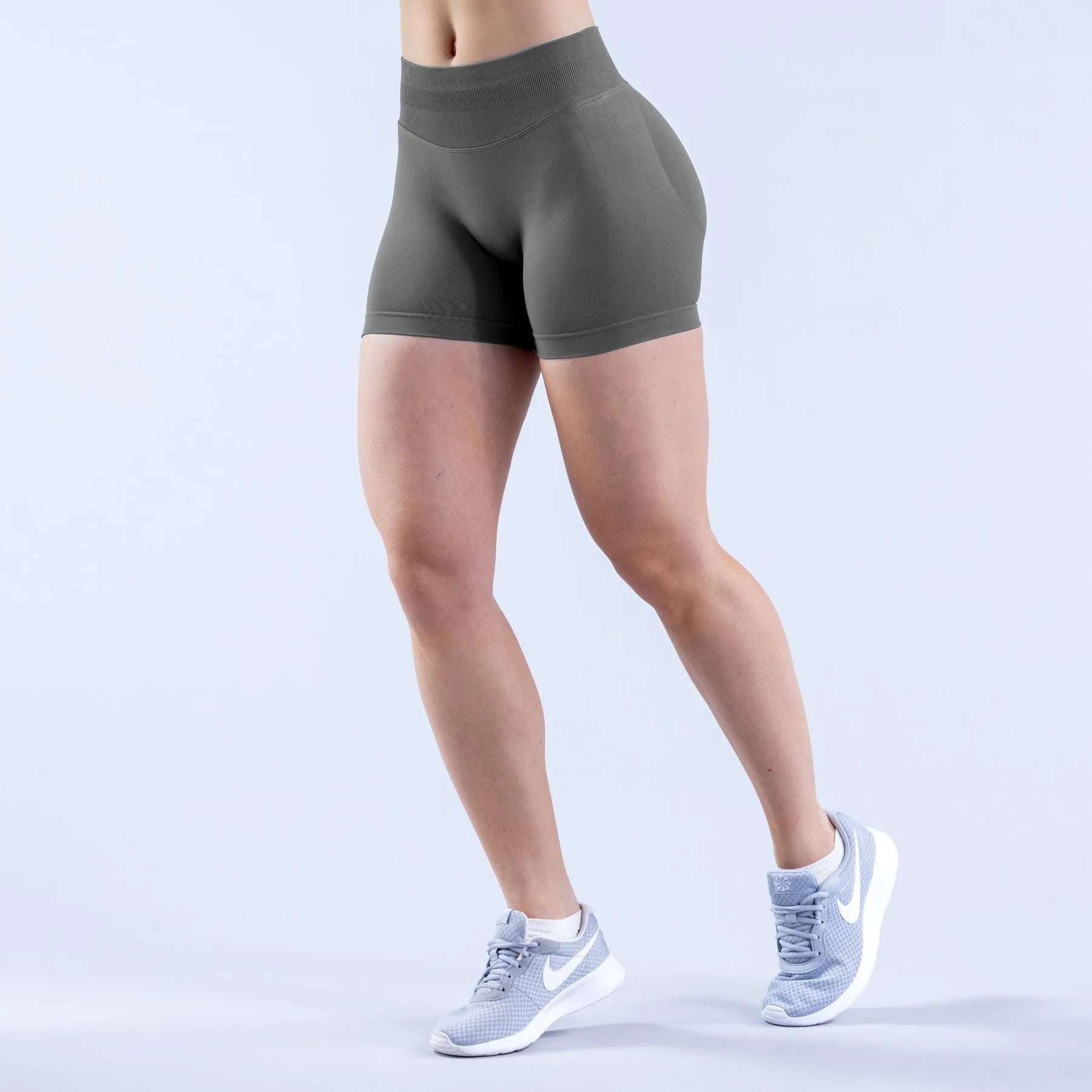 Women's Low-Rise Yoga Pants Three-quarter Length Shorts Tummy Control Workout Leggings Gym Fitness Running Seamless Tights